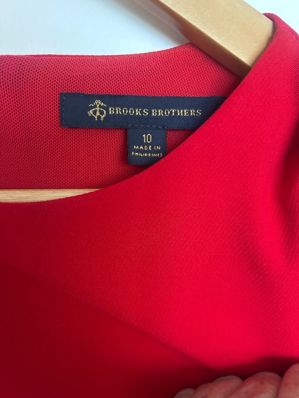 Brooks Brothers Red Short Sleeve Draped Waist Knit Sheath Dress Size 10